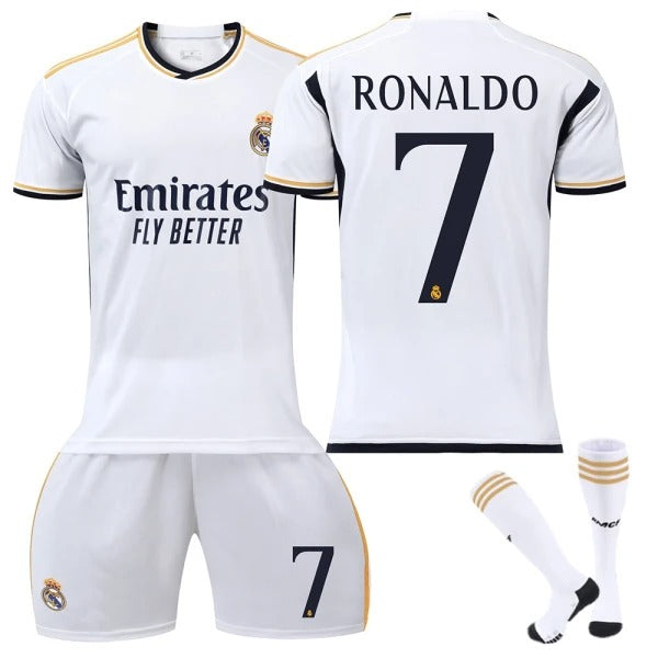 2023-2024 Ronaldo 7 Real Madrid Soccer Jerseys Kit For Adult and Kids 2023-2024 Ronaldo 7 Real Madrid Soccer Jerseys Kit For Adult and Kids